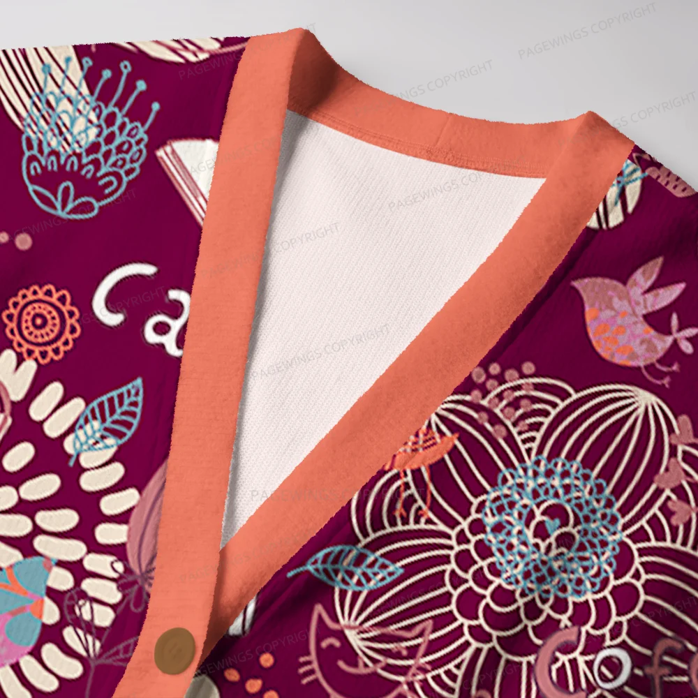 Pagewings Cakes And Books Unisex Ugly Cardigan Sweaters