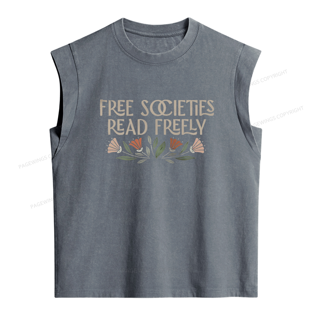 Pagewings Read Freely Women's Washed Tank Top
