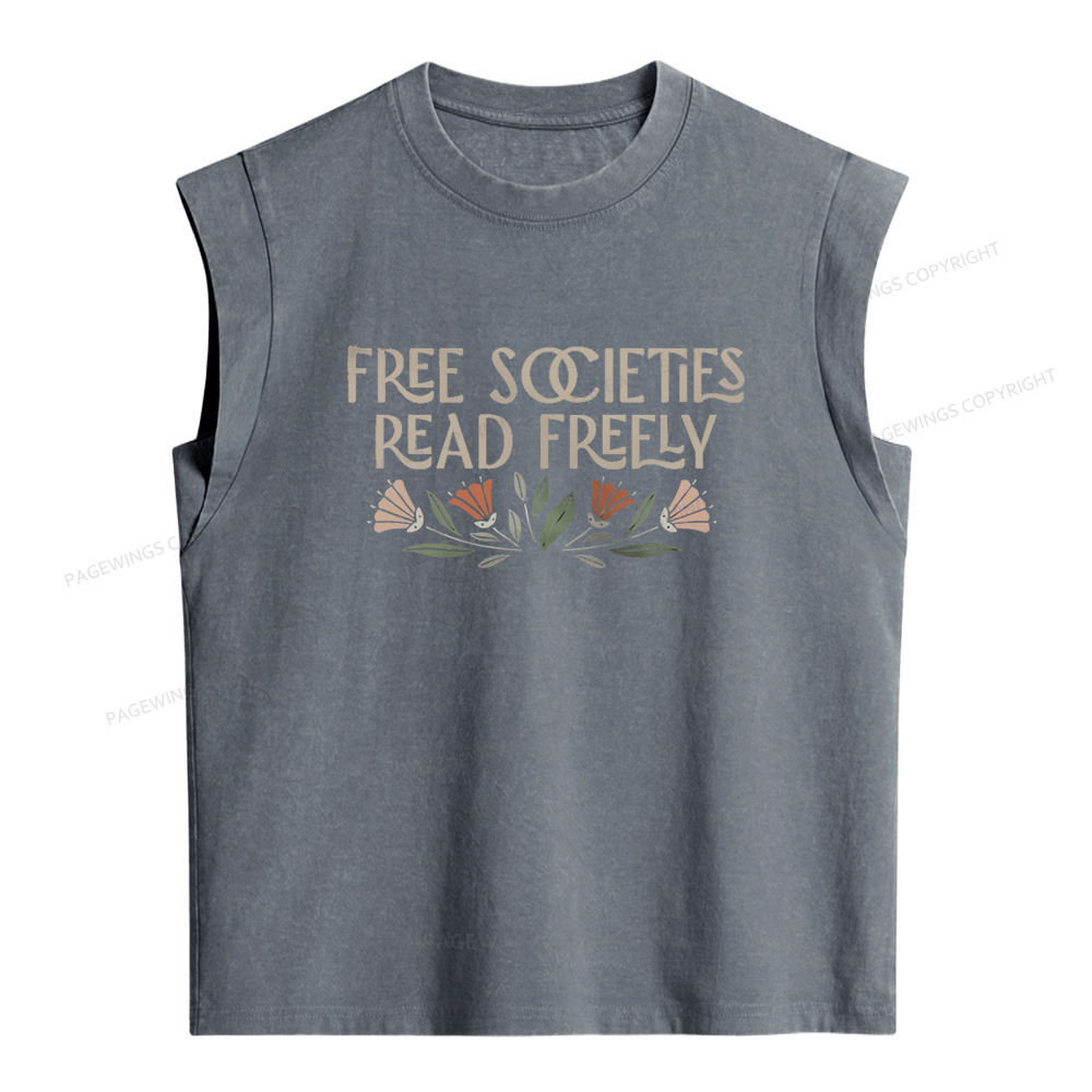 Pagewings Read Freely Women's Washed Tank Top