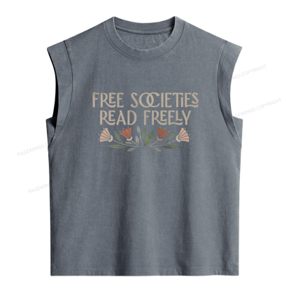 Pagewings Read Freely Women's Washed Tank Top