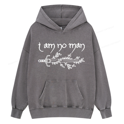 Pagewings I Am No Man Unisex Washed Hoodie