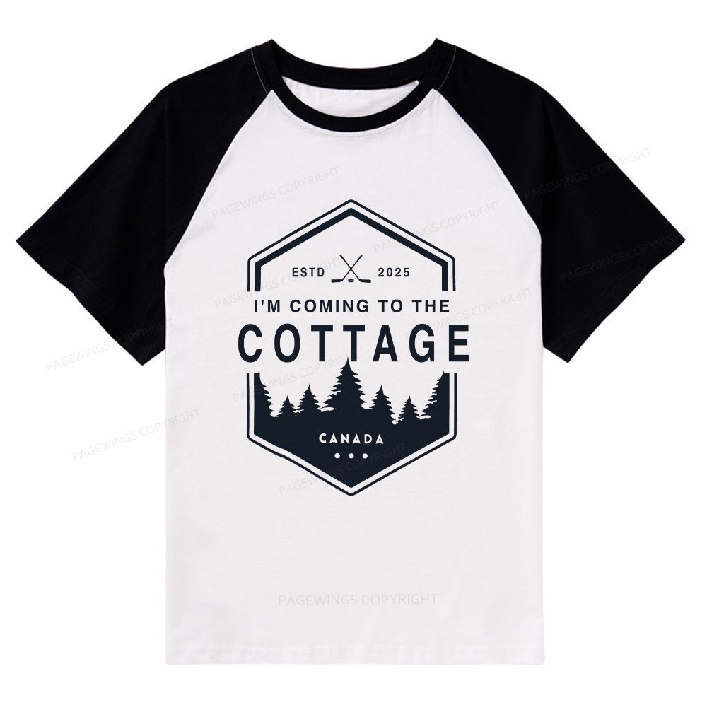 Pagewings Coming To The Cottage Raglan T-shirt