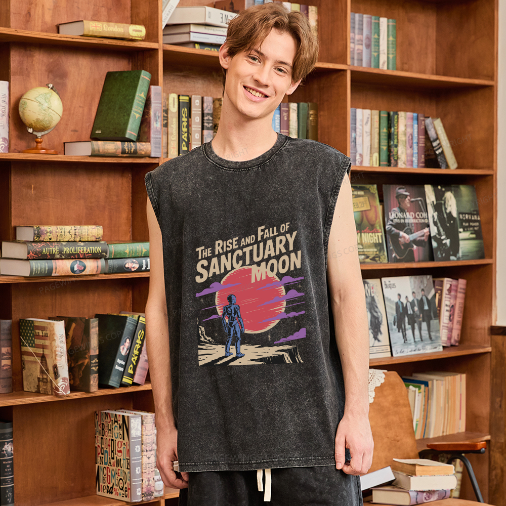 Pagewings The Rise And Fall Of Sanctuary Moon Unisex Washed Tank Top