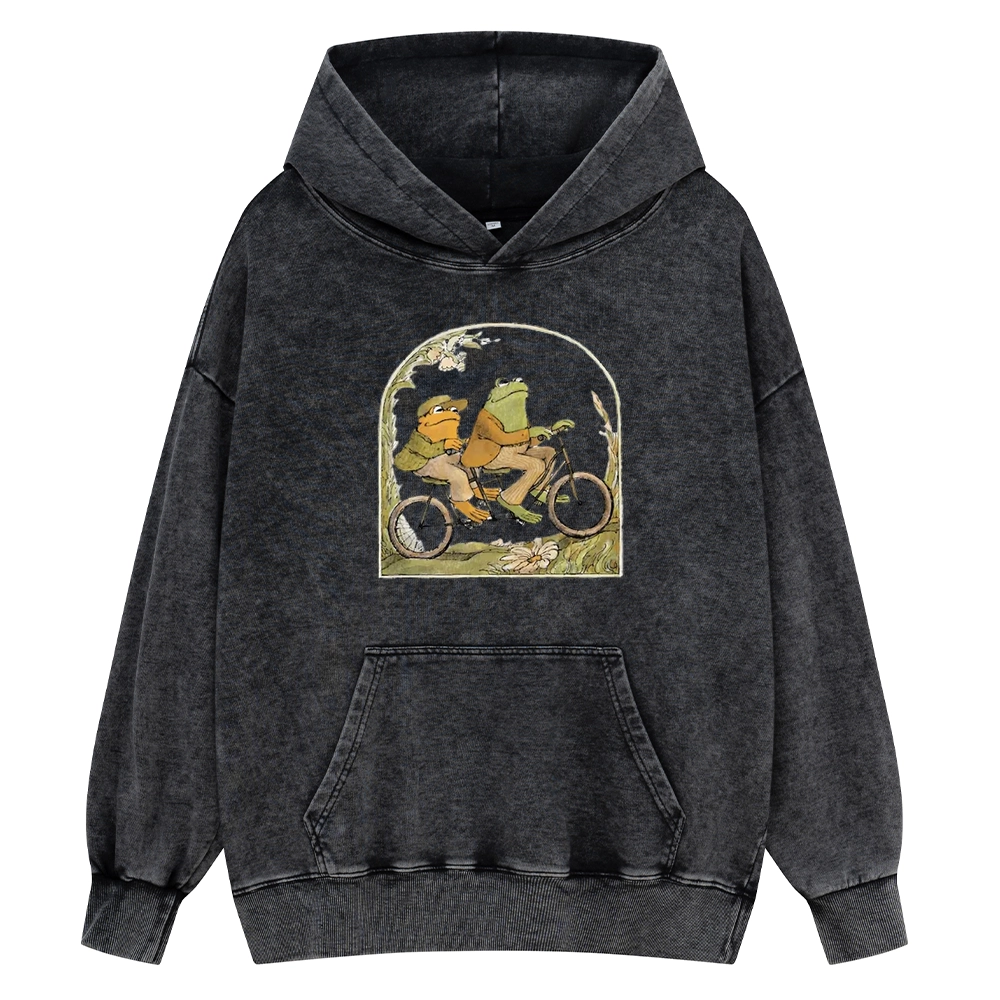 Pagewings Frog And Toad Book Vintage Unisex Washed Hoodie