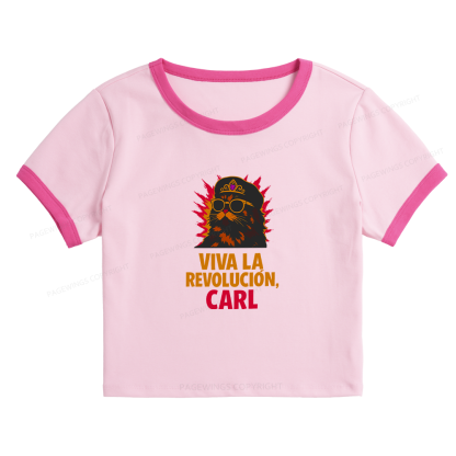 Pagewings Viva La Revolucion Baby Tee Cropped Ringer T-Shirt