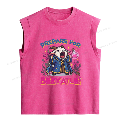 Pagewings Prepare For Beeyatle Women's Washed Tank Top