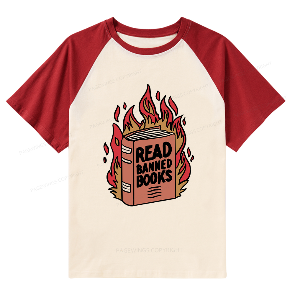 Pagewings Read Banned Books Shirt Raglan T-shirt