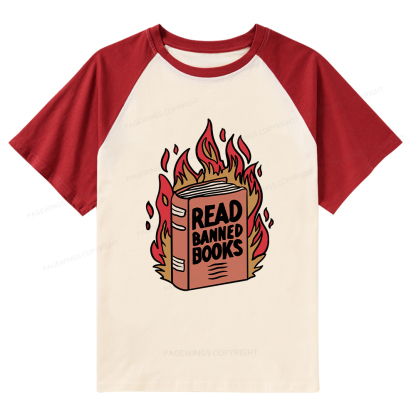 Pagewings Read Banned Books Shirt Raglan T-shirt