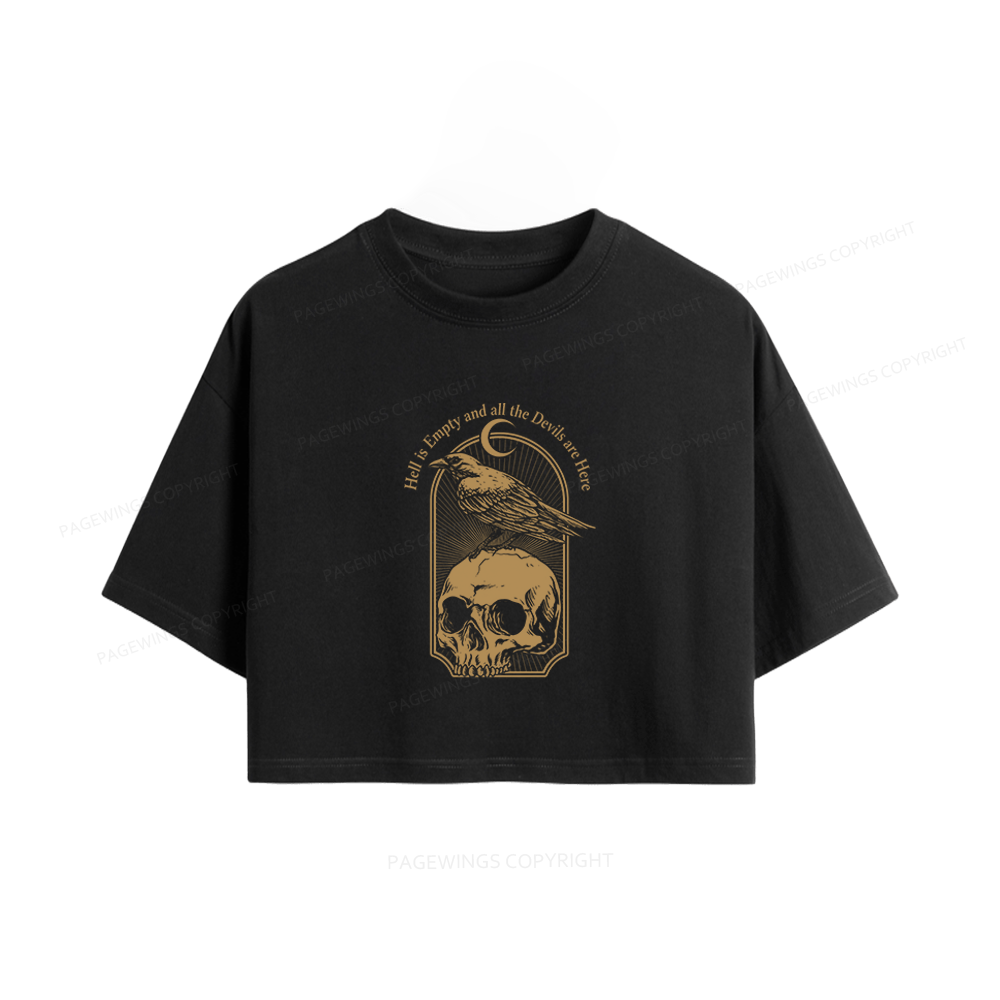 Pagewings Hell is Empty and all the Devils are Here Women Crop Tops