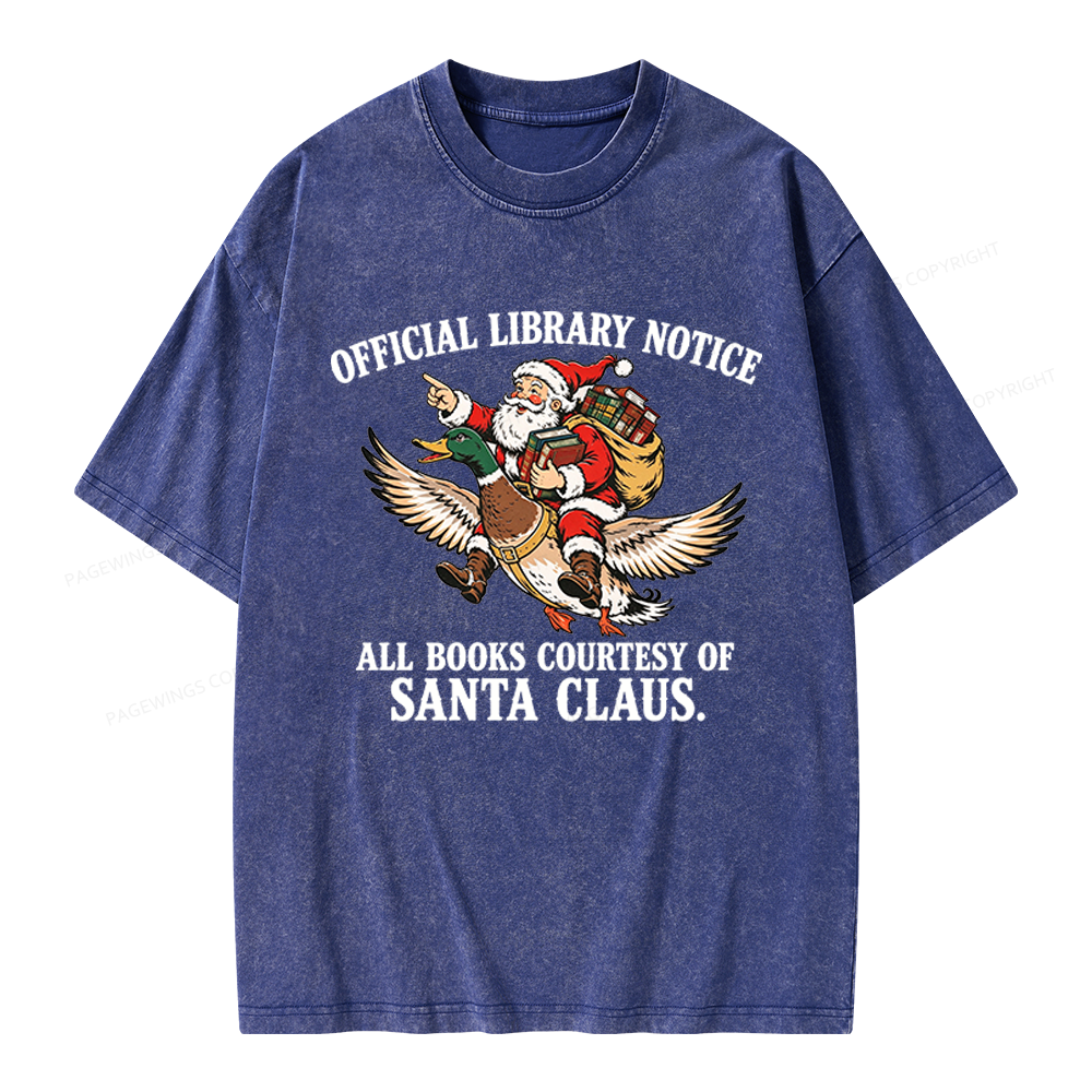 Pagewings Official Library Notice Unisex Washed T-shirt