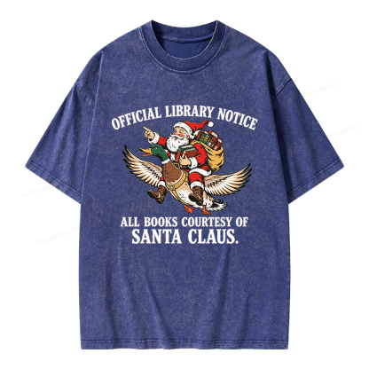 Pagewings Official Library Notice Unisex Washed T-shirt