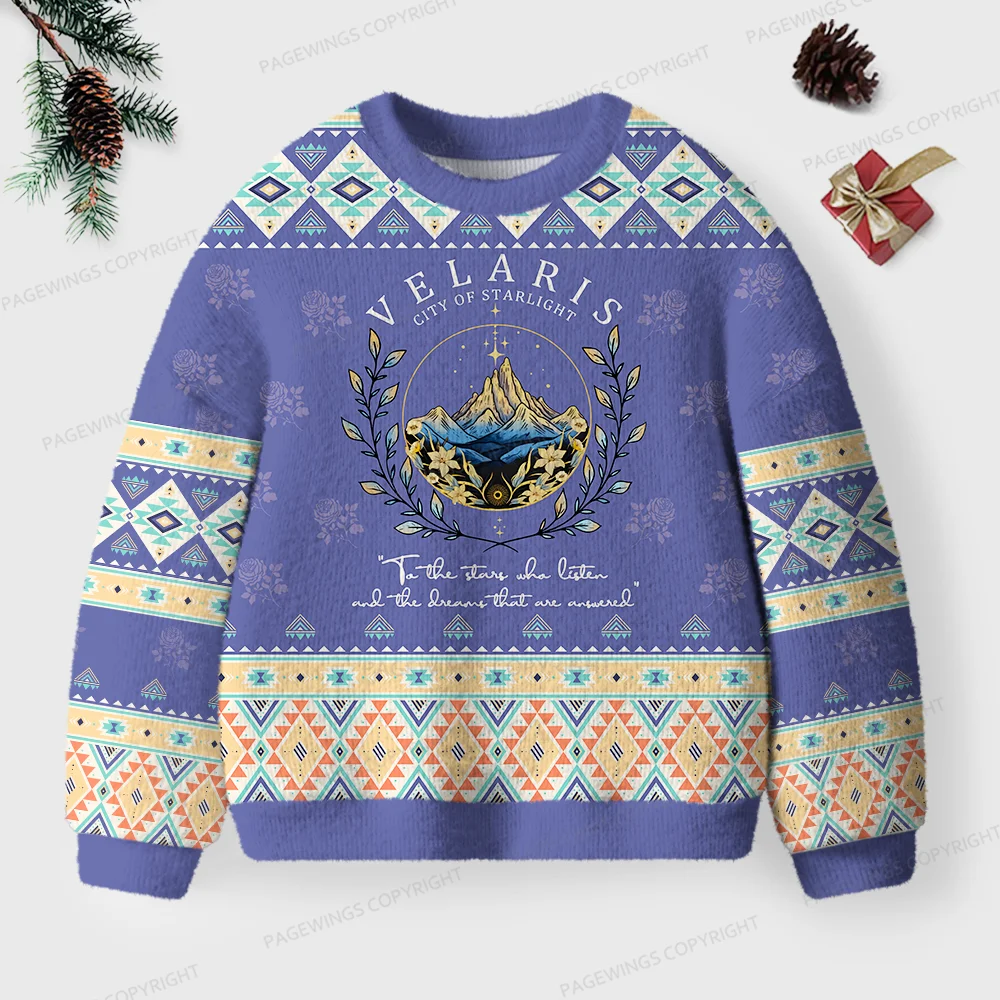 Pagewings Velaris City Of Starlight Unisex Ugly Knit Sweatshirt