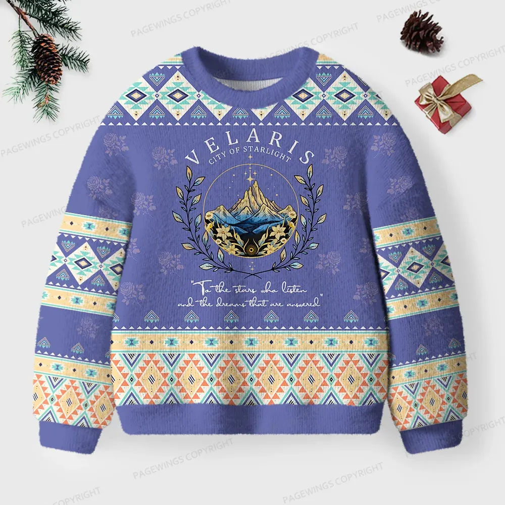 Pagewings Velaris City Of Starlight Unisex Ugly Knit Sweatshirt