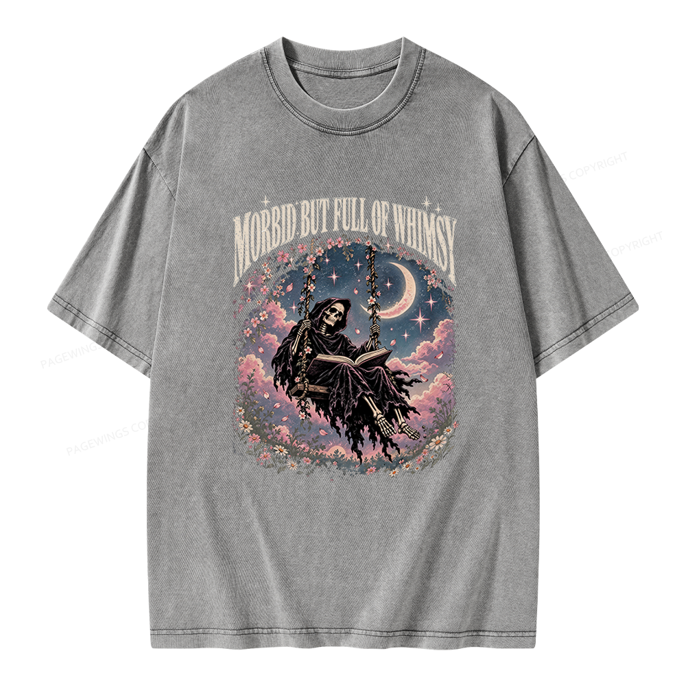 Pagewings Morbid But Full of Whimsy Unisex Washed T-shirt