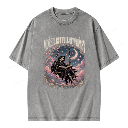 Pagewings Morbid But Full of Whimsy Unisex Washed T-shirt