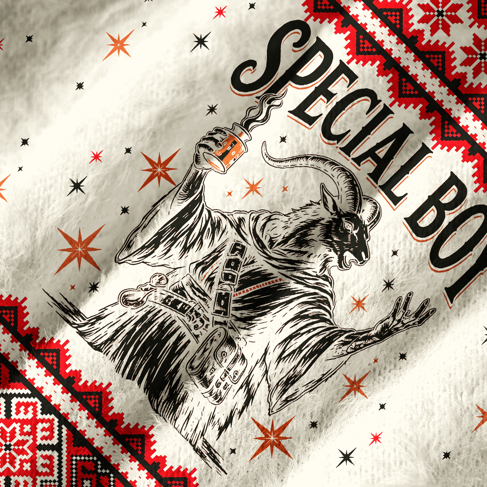 Pagewings Sci Fi Book Lover Off Shoulder Ugly Knit Sweater