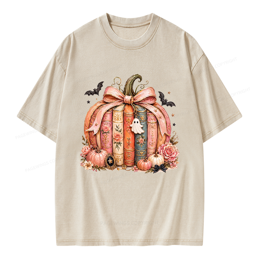 Pagewings Book Pumpkin Unisex Washed T-shirt