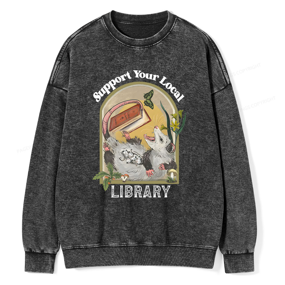 Pagewings Library Readers Make Leaders Jersey Short Sleeve Tee  Unisex Washed Sweatshirt