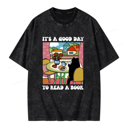 Pagewings It's A Good Day  To Read A Book Unisex Washed T-shirt
