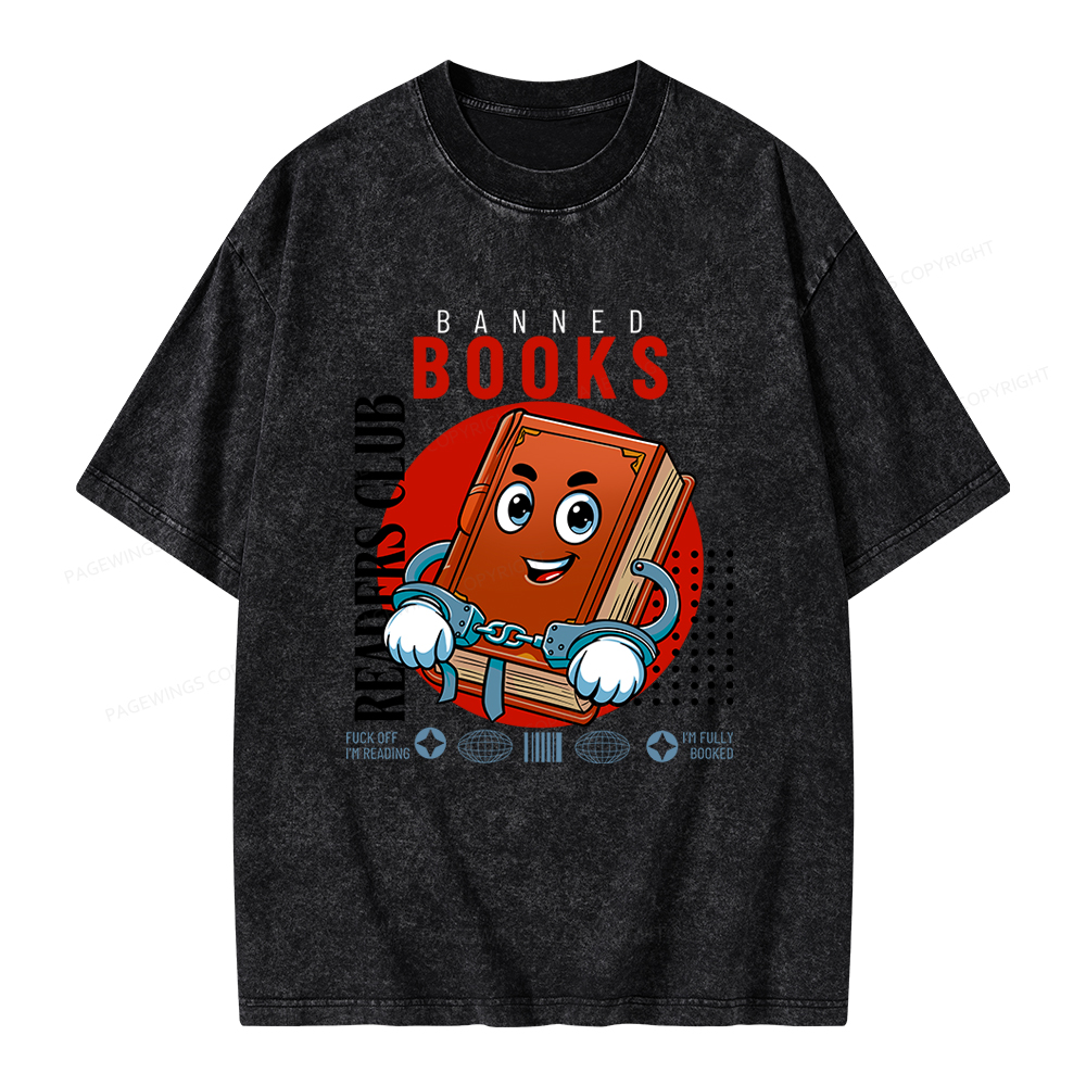 Pagewings Banned book readers club Unisex Washed T-shirt