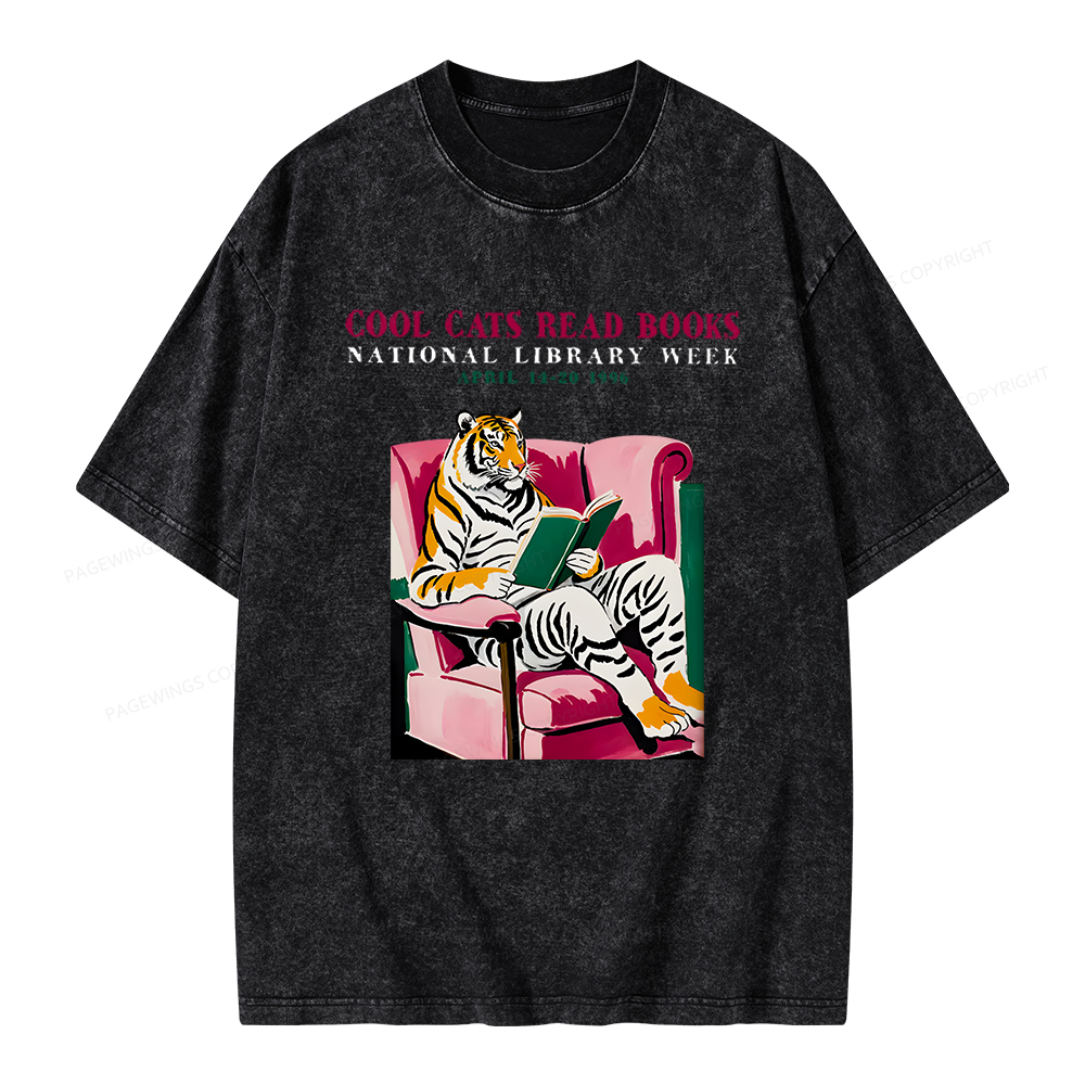 Pagewings Library Week Poster 1996 Unisex Washed T-shirt