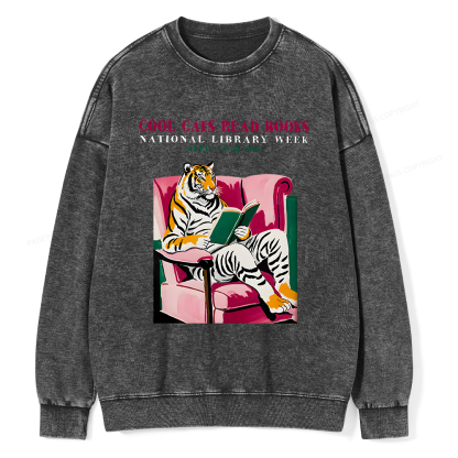 Pagewings Library Week Poster 1996 Unisex Washed Sweatshirt