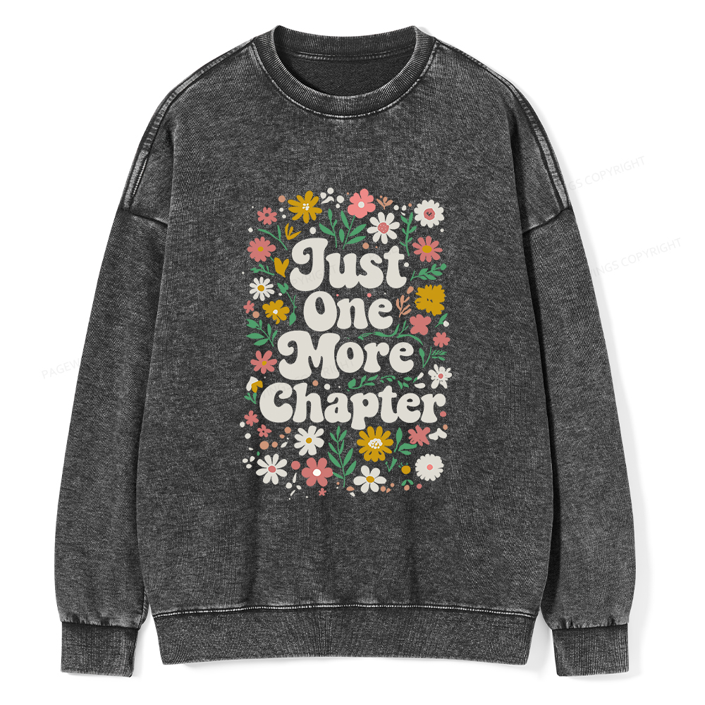 Pagewings Just One More Chapter Unisex Washed Sweatshirt