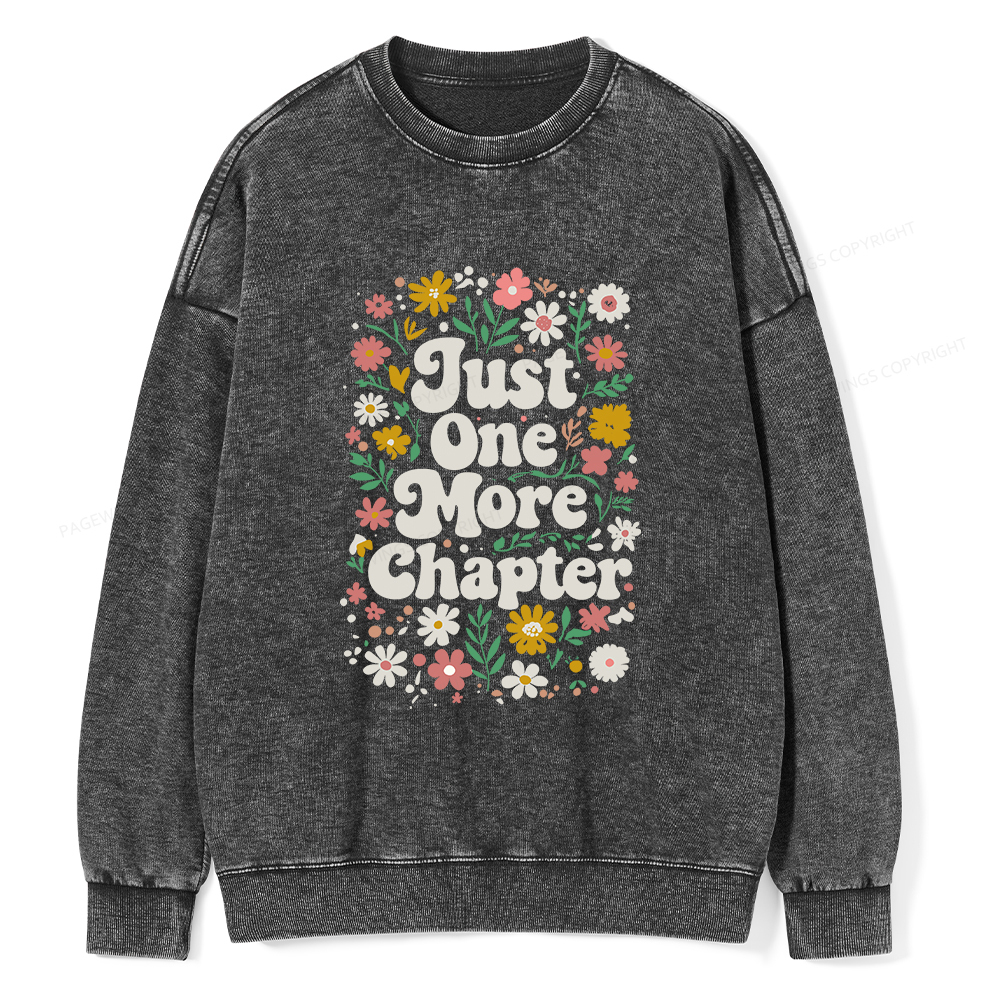 Pagewings Just One More Chapter Unisex Washed Sweatshirt