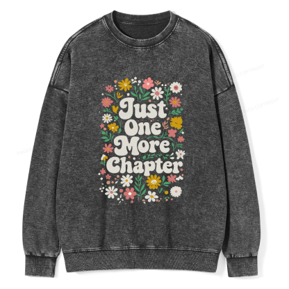 Pagewings Just One More Chapter Unisex Washed Sweatshirt