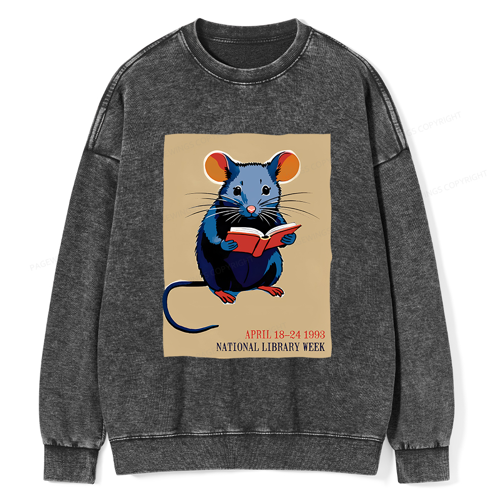 Pagewings National Library Week Unisex Washed Sweatshirt
