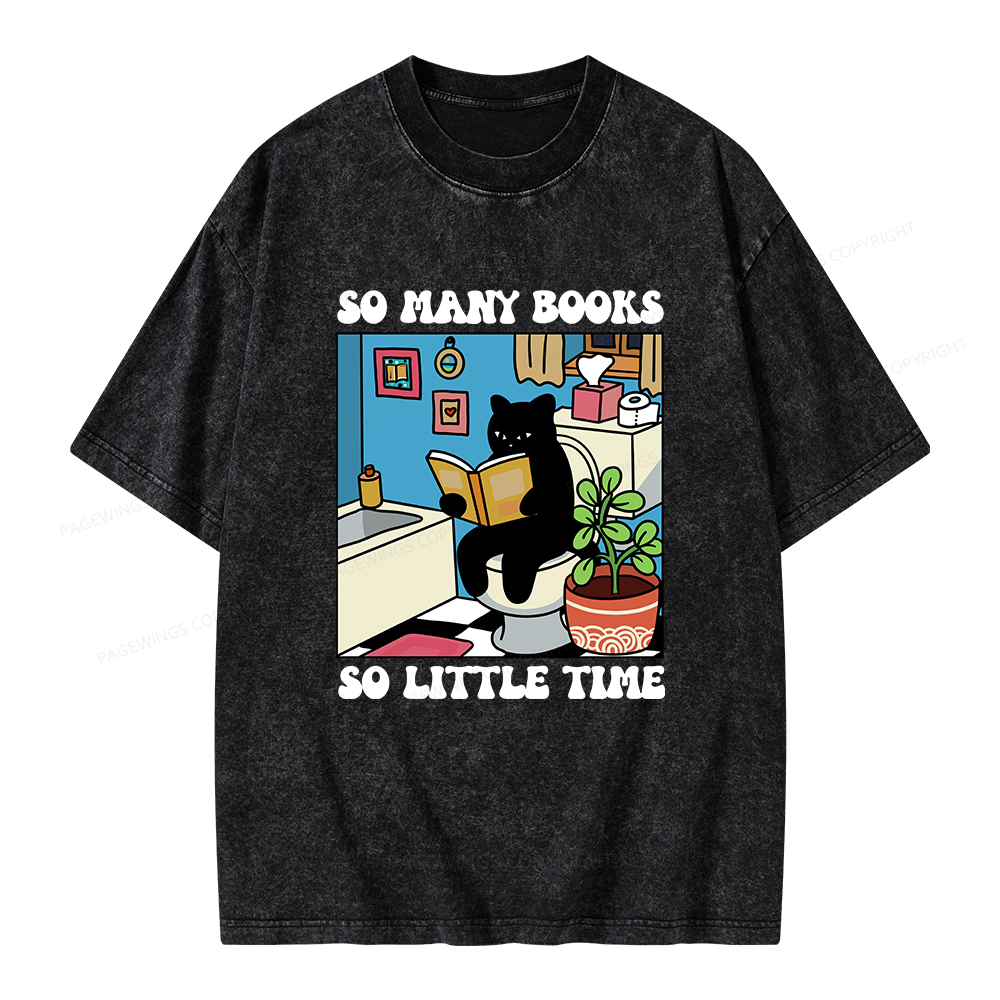 Pagewings So Many Books So Little Time Unisex Washed T-shirt
