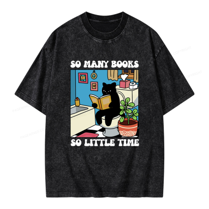 Pagewings So Many Books So Little Time Unisex Washed T-shirt