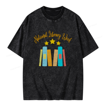 Pagewings National Library Week Unisex Washed T-shirt