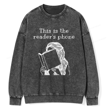 Pagewings This Is The Readers Phone Unisex Washed Sweatshirt