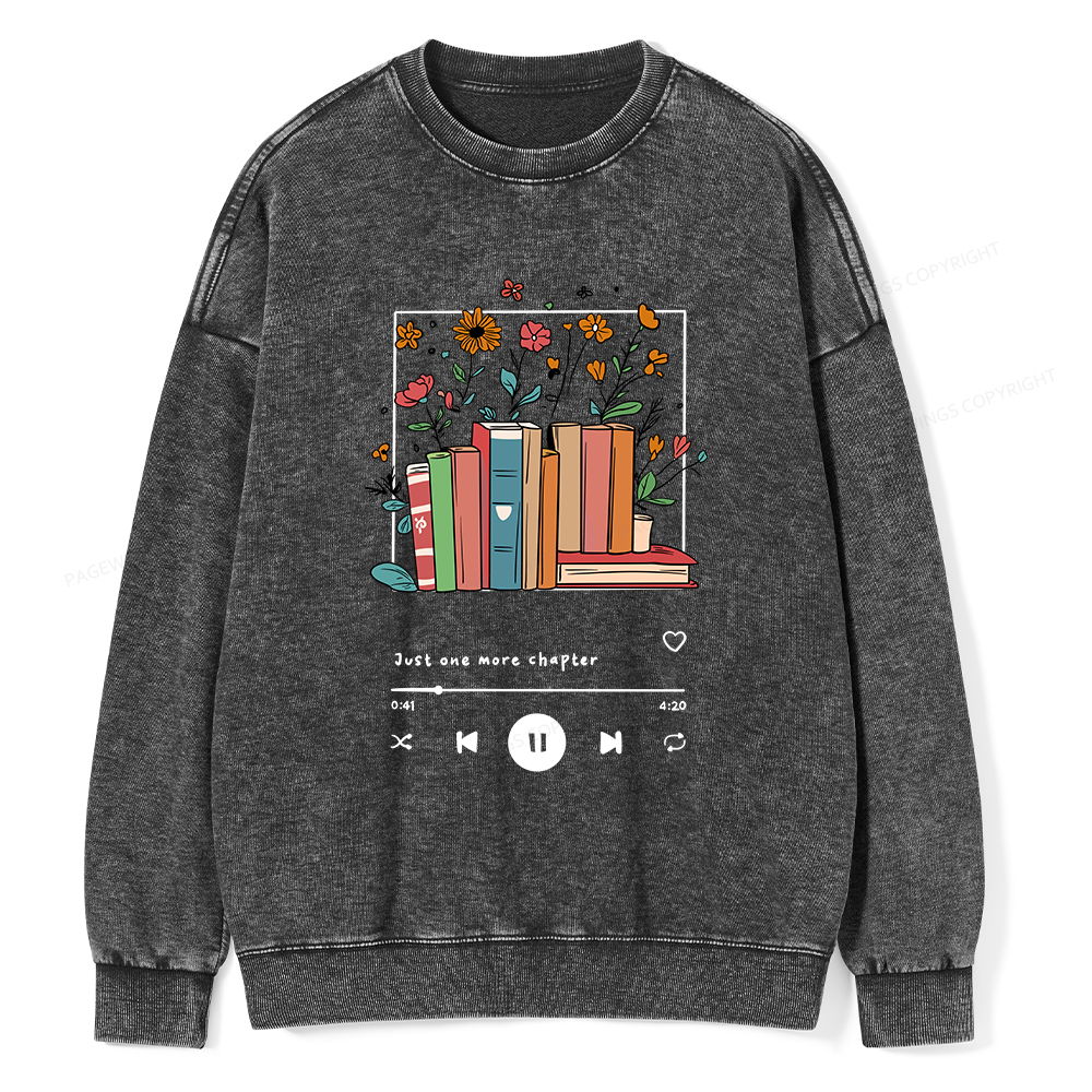 Pagewings Just One More Chapter Unisex Washed Sweatshirt