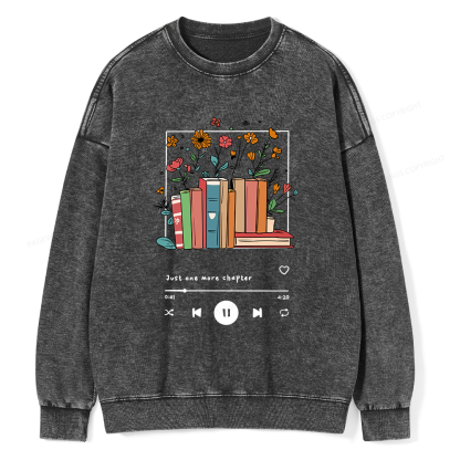 Pagewings Just One More Chapter Unisex Washed Sweatshirt