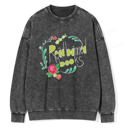 Pagewings Read Banned Books Unisex Washed Sweatshirt