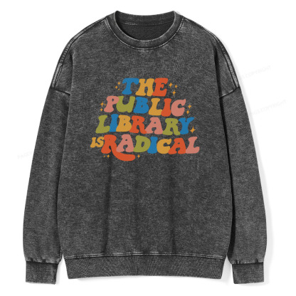 Pagewings Public Library Unisex Washed Sweatshirt