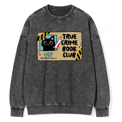 Pagewings True Crime Book Club Unisex Washed Sweatshirt