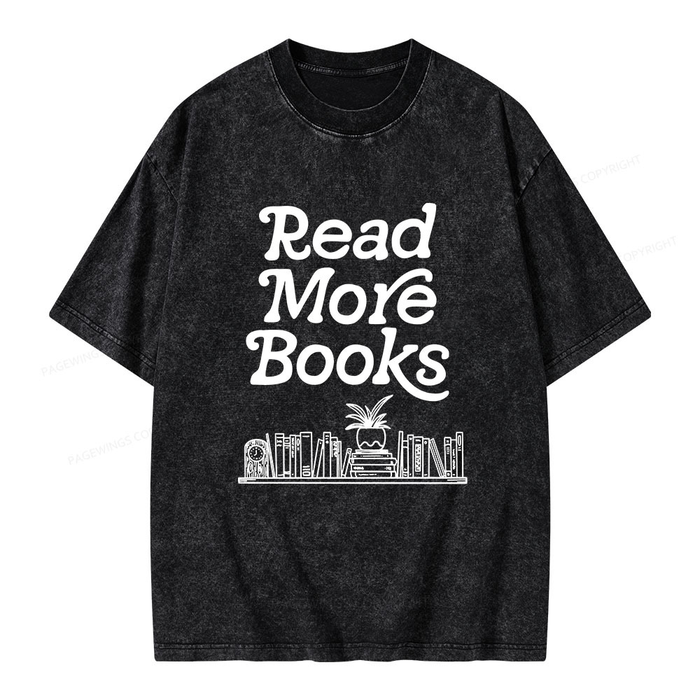 Pagewings Read More Books Unisex Washed T-shirt