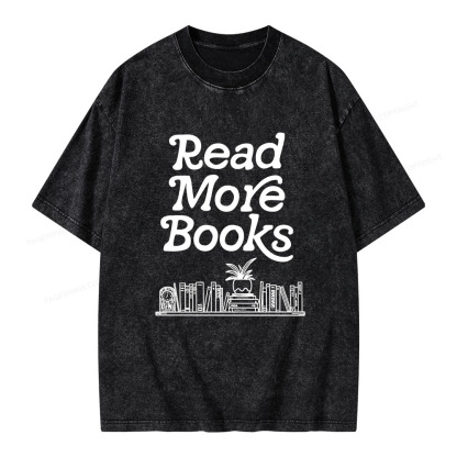 Pagewings Read More Books Unisex Washed T-shirt