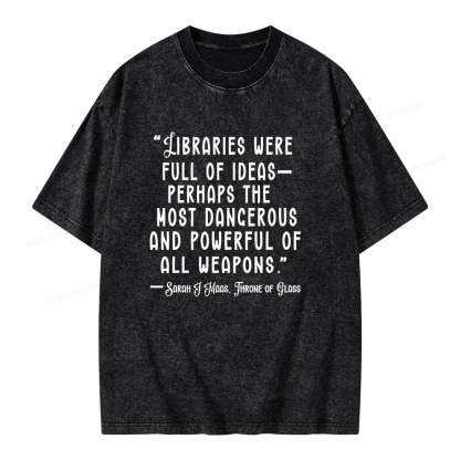 Pagewings Libraries Were Full Of Ideas Unisex Washed T-shirt