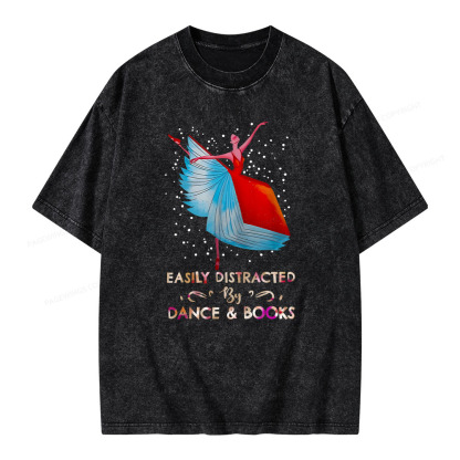 Pagewings Eaily Ditracted By Dance Book Unisex Washed T-shirt