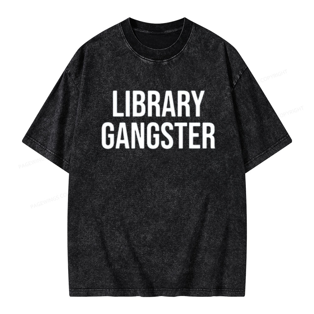 Pagewings Library Gangster Unisex Washed T-shirt