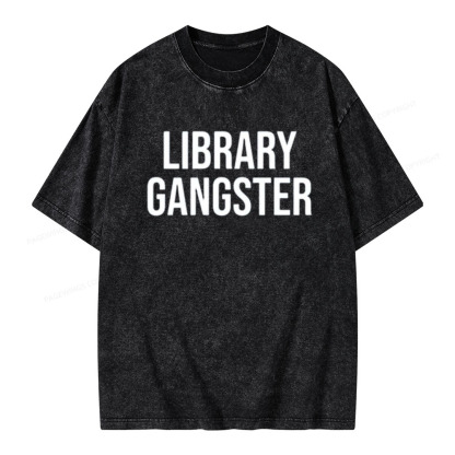 Pagewings Library Gangster Unisex Washed T-shirt
