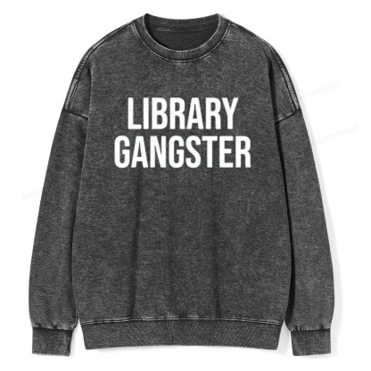 Pagewings Library Gangster Unisex Washed Sweatshirt