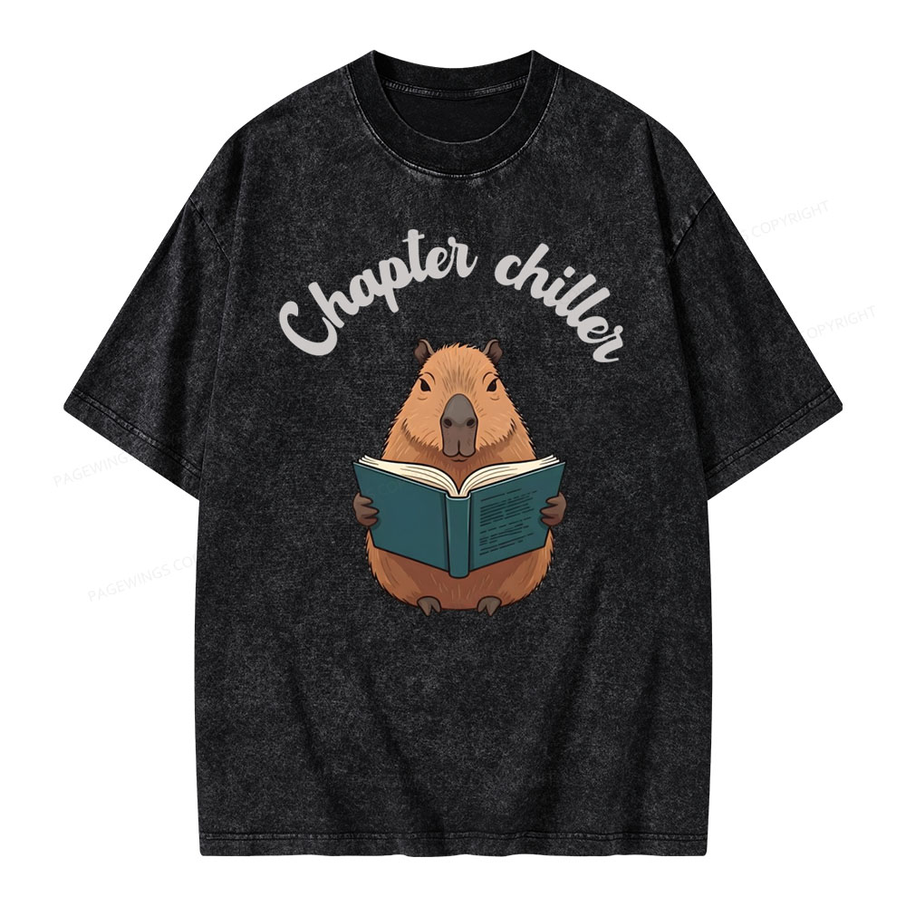 Pagewings Reading capybara Classic T-Shirt  Unisex Washed T-shirt