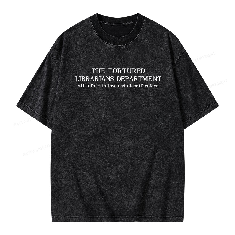 Pagewings The Tortured Librarians Departmen Unisex Washed T-shirt
