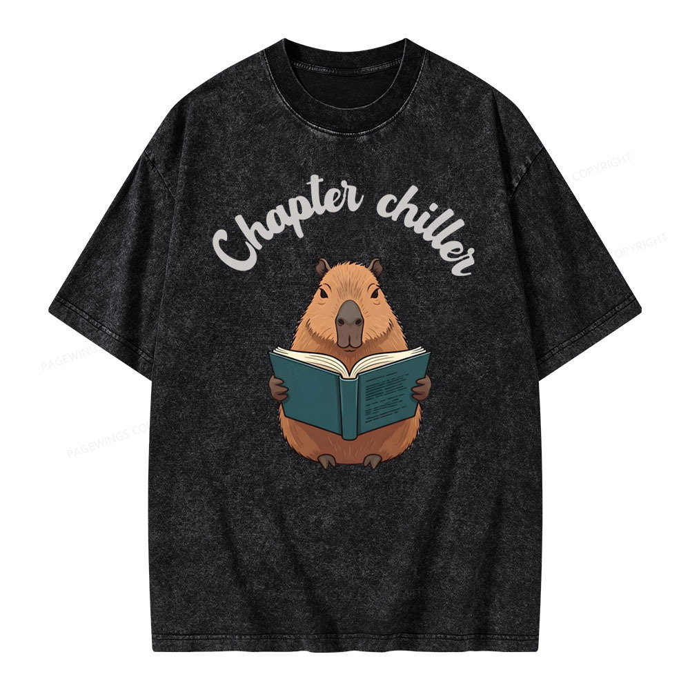 Pagewings Reading capybara Classic T-Shirt Unisex Washed T-shirt