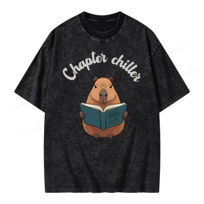 Pagewings Reading capybara Classic T-Shirt  Unisex Washed T-shirt